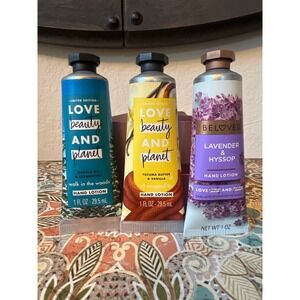 Love Beauty and Planet Hand Lotion Set 3pk 1oz Lavender Vanilla Cedarwood NEW